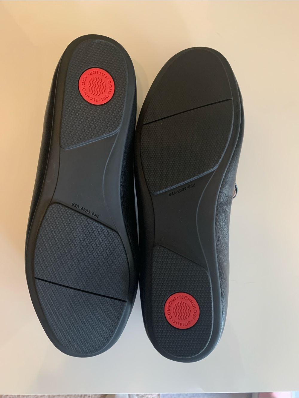 FitFlop Black Leather Slip-On Loafers with Cushioned Insole - Picture 2 of 4